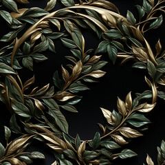 Aufkleber - A photograph of a laurel wreath as part of a design on a medal or coin, commemorating exceptional achievements 