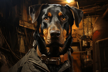 Aufkleber - A photograph of a Doberman in a protective stance, underscoring its role as a vigilant and dedicated guardian. 