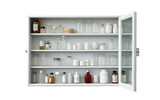 Fototapeta  - Collection of Necessary Medicine Cabinet Isolated on Transparent Background PNG.