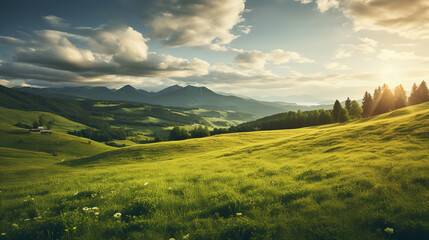 Wall Mural - landscape with mountains