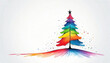 Beautiful colorful  abstract christmas tree with copy space