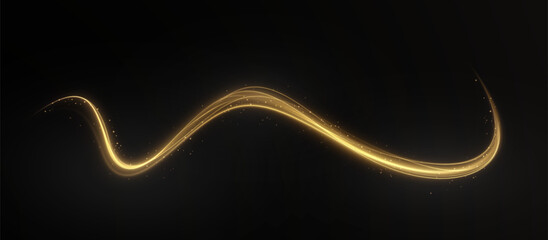 Wall Mural - luminous gold lines png of speed. light glowing effect. abstract motion lines. light trail wave png,