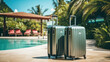 © tong2530 - Luggage suitcases beside resort swimming pool for tourism summer.