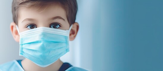 In a hospital background a young adult man holds a medical mask in his hand showing his commitment to the health and well being of the people as he begins his journey to become a doctor in t