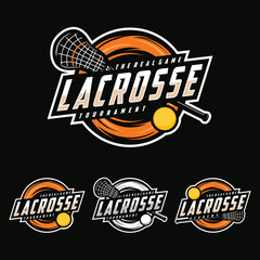 Wall Mural - Lacrosse tournament sport logo template. emblem set collection vector illustration