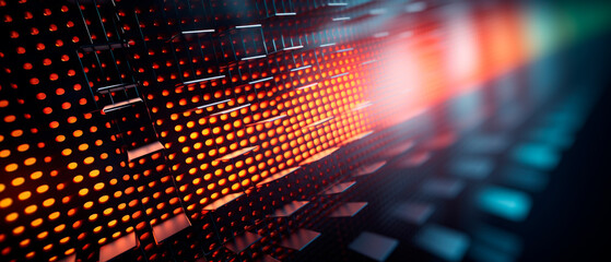 Futuristic abstract wallpaper with orange crystal surface texture.