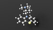 promethazine molecular structure, first-generation antihistamine, ball and stick 3d model, structural chemical formula with colored atoms