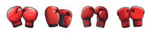 Cartoon Boxing Gloves Set. Vector Illustration