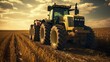 a big tractor in corn fie c