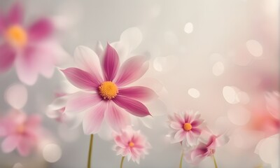 Aufkleber - Abstract flowers nature beauty blurred backdrop