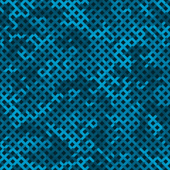 Canvas Print - Blue Camouflage Seamless Pattern. Glowing Color Seamless Camouflage Net