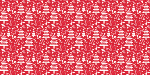 Wall Mural - Christmas Pattern - Endless Vector Background