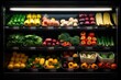 Fruits and vegetables in the refrigerated shelf
