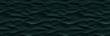 Abstract Dark Green 3d Concrete Cement Texture Wall Texture Background Wallpaper Banner With Waves, Seamless Pattern