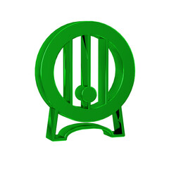 Poster - Green Wooden barrel on rack with stopcock icon isolated on transparent background.