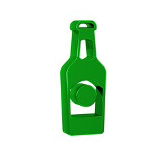 Poster - Green Beer bottle icon isolated on transparent background.