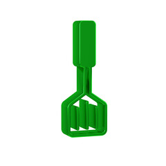 Poster - Green Spatula icon isolated on transparent background. Kitchen spatula icon. BBQ spatula sign. Barbecue and grill tool.