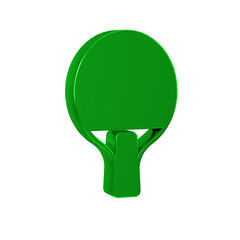 Poster - Green Racket for playing table tennis icon isolated on transparent background.