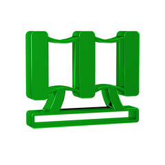 Poster - Green Kid playground slide pipe icon isolated on transparent background.