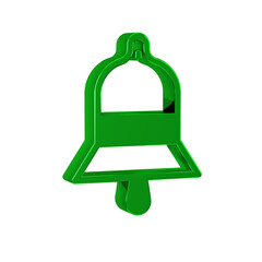 Wall Mural - Green Train station bell icon isolated on transparent background.