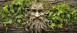 © RZ - tree trunk with green man face. AI generated.