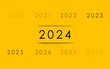 © Jabran - Happy new year 2024 design. With colorful truncated number illustrations. Premium vector design for poster, banner, greeting and new year 2024 celebration.
