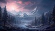Winter landscape with stunning views that hides its secret secrets and stories game art