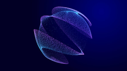 Wall Mural - abstract twisted, cosmic wormhole. technology background. data network. 3d rendering.