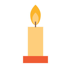 Wall Mural - Christmas candle icon. Flat design with shadows