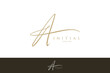 © Faiqotur - Handwritten initial letter A, simple signature vector logo
