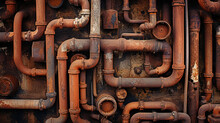 Background, Rotten, Rusty Water Pipes. Ai Generative