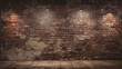 empty brick wall background in grunge style. ai generative