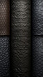© Andrii Yablonskyi - realistic leather texture, wallpaper seamless, black and dark gray background created with Generative Ai
