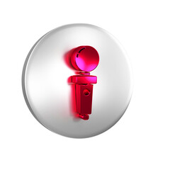 Poster - Red Joystick for arcade machine icon isolated on transparent background. Joystick gamepad. Silver circle button.