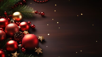  christmas red dinner background with copy space