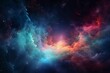 Enchanting cosmic backdrop with luminous mystery. Vibrant depiction of nebula-like galaxy. Generative AI