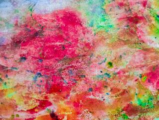 Abstract colorful grunge background. Watercolor stains on white paper.. Colorful paint grunge texture with cope space.