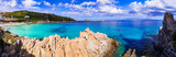 Fototapeta Fototapety z mostem - Italy summer holidays. Sardegnia island nature scenery. one of the most beautiful beaches - Santa Teresa di Galura in northern part with turquoise sea and incredible rock formations