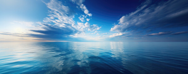 Wall Mural -  Panorama of sea waves against the cloudy sky