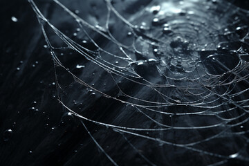 Wall Mural - spider web and the movement of spider, cinematic, photorealistic created with Generative Ai