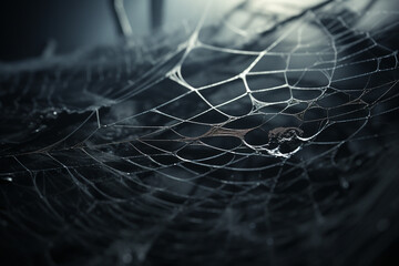 Wall Mural - spider web and the movement of spider, cinematic, photorealistic created with Generative Ai