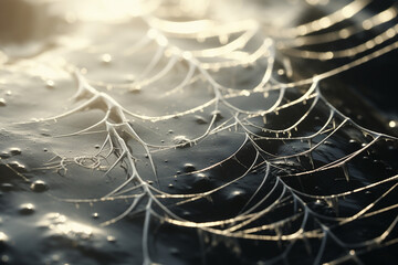 Wall Mural - spider web and the movement of spider, cinematic, photorealistic created with Generative Ai