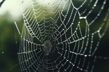 Wall Mural - spider web and the movement of spider, cinematic, photorealistic created with Generative Ai