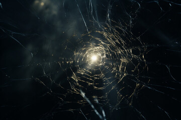 Wall Mural - spider web and the movement of spider, cinematic, photorealistic created with Generative Ai