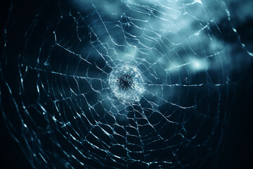 Wall Mural - spider web and the movement of spider, cinematic, photorealistic created with Generative Ai