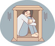 © drawlab19 - Unhappy woman hide in box