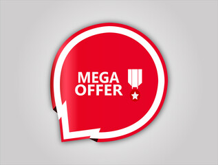 red flat sale web banner for mega offer banner and poster 