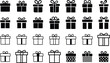 Gift and Surprise boxes Icons set. Realistic vector icon for birthday or wedding collection. gift box with ribbons,