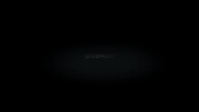 Quzhou 3D Title Word Made With Metal Animation Text On Transparent Black