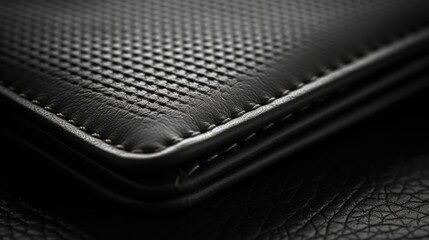 Sticker - Close up of a black leather wallet, AI